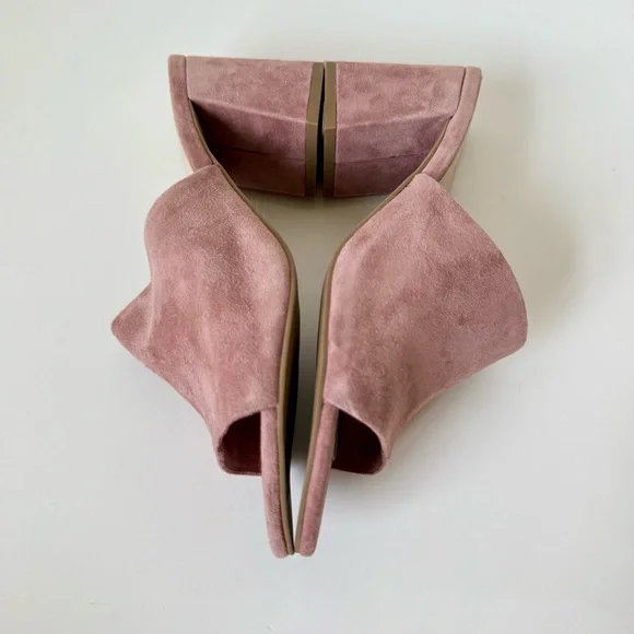 SEYCHELLES Dusty Rose Suede Leather Block Heel Mules—SZ. 7.5 - Picture 15 of 17